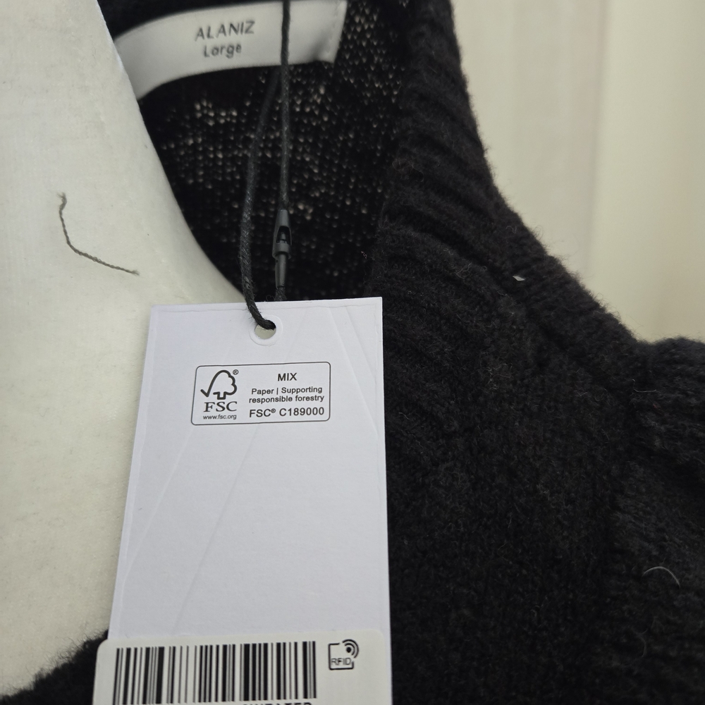 Chic Black Ruffle Sweater - Picture 4 of 4